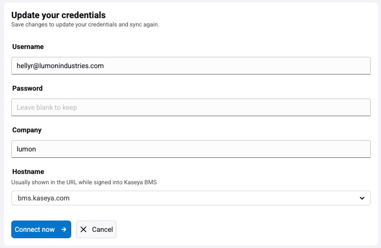 Kaseya BMS sync settings update credentials.png