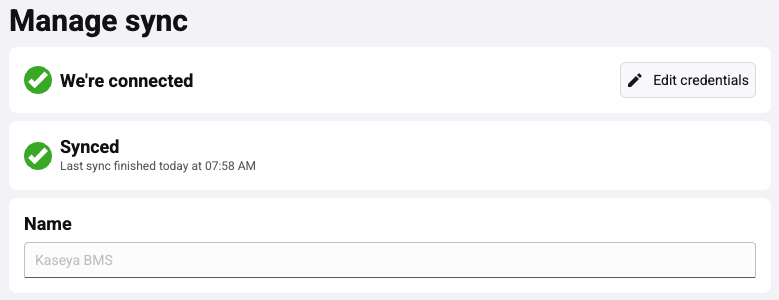 Kaseya BSA sync settings manage sync section.png
