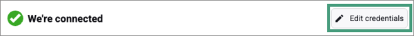 Edit credentials button highlighted